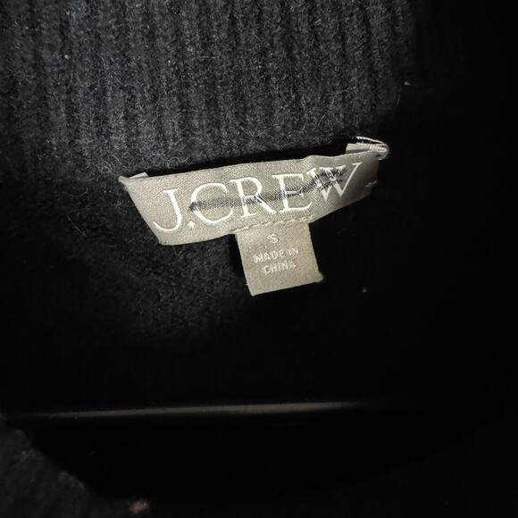 J.Crew Chunky Crewneck Sweater WMNS S Black White Merino Wool Alpaca Blend Knit - Picture 3 of 6